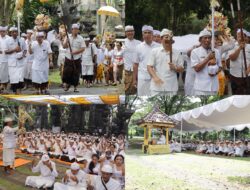 Upacara Pujawali Pura Niti Praja, Bupati Tamba Mengajak Seluruh Kepala OPD Haturkan Bakti