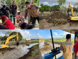 Pasca Banjir Saluran Sungai di DAM Desa Kaliakah dan Desa Baluk Dinormalisasi